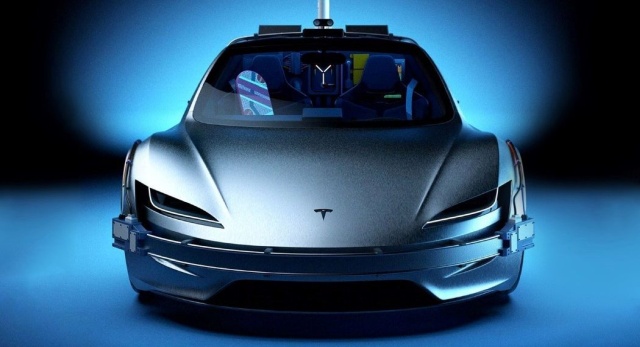 Tesla Roadster вместо DeLorean из фильма 
