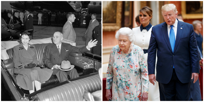 Королева Елизавета II и 14 президентов США (15 фото)