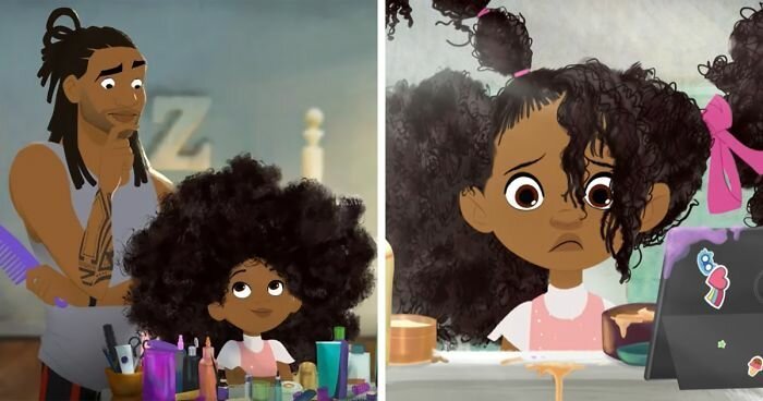 Восхитительная анимация: Отец впервые учится укладывать волосы дочери (5 фото + 1 видео)