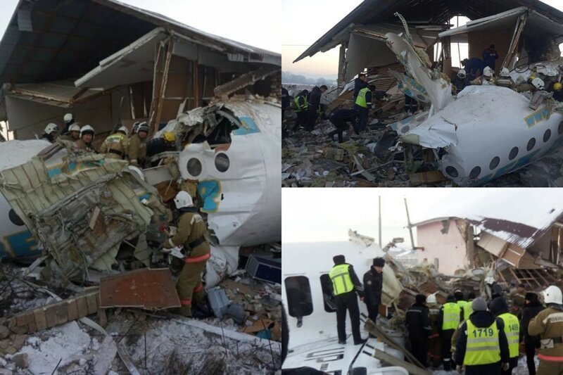 В Казахстане упал самолет с 95 пассажирами на борту (8 фото + 1 видео)