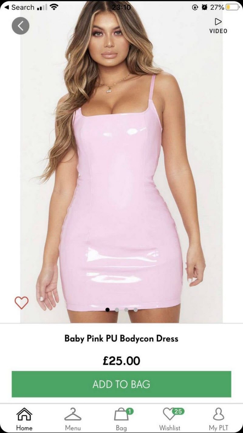 Девушка заказала через интернет розовое латексное платье (7 фото)