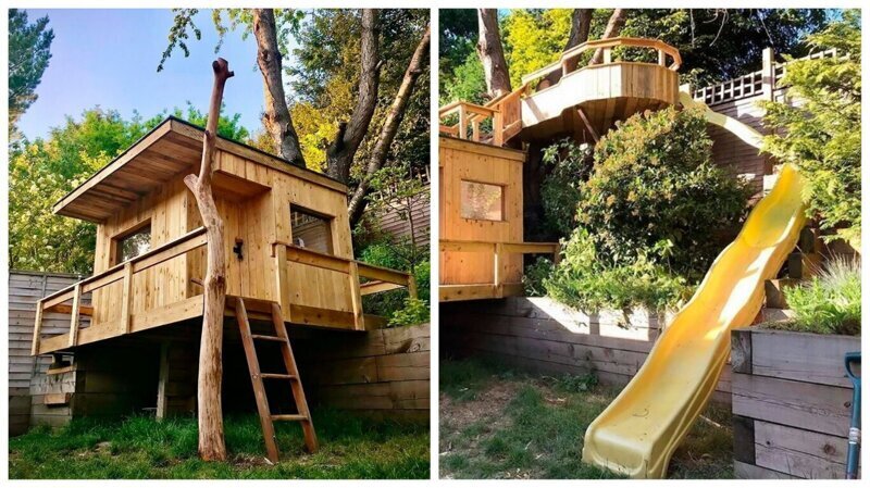 Отец двух дочек построил для них невероятный дом на дереве (18 фото)