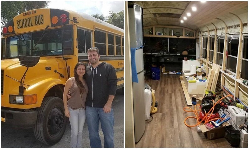 Пара превратила старенький школьный автобус в дом своей мечты (27 фото)