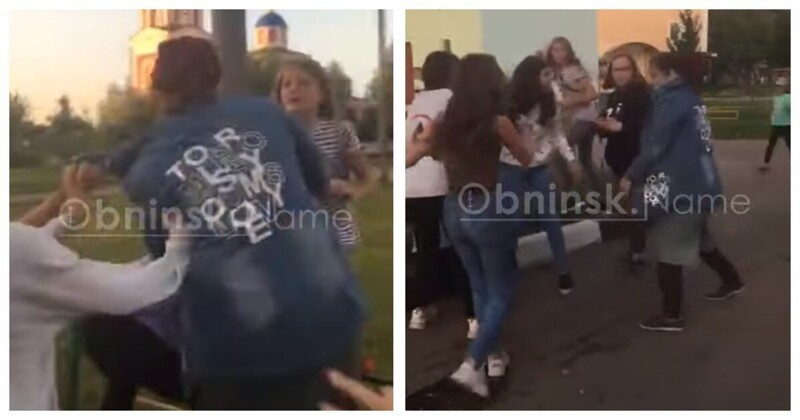 В Калужской области таджичка напала на девочку-подростка, но подружки не оставили её в беде (3 фото + 2 видео)