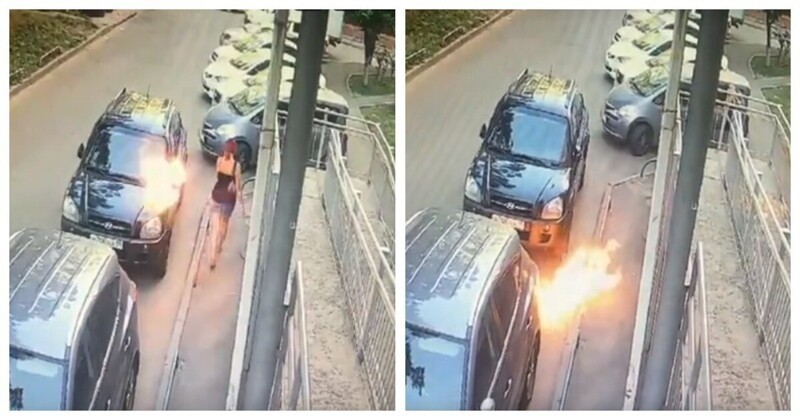 В Краснодаре подростки скинули горящую бутылку на девушку (4 фото + 1 видео)