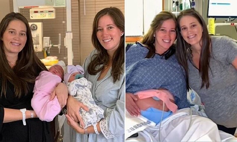 Сестры-близнецы родили дочек с разницей в полчаса (9 фото)