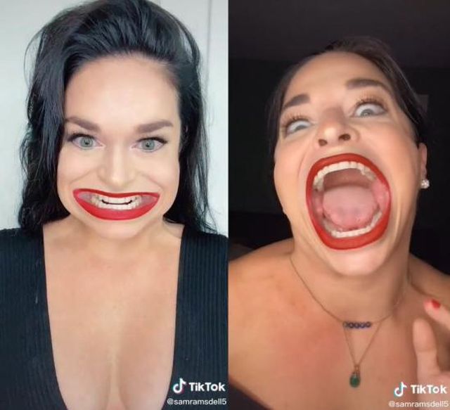 Саманты Рамсделл - девушка с невероятно большим ртом стала звездой соцсетей (10 фото + 5 видео)