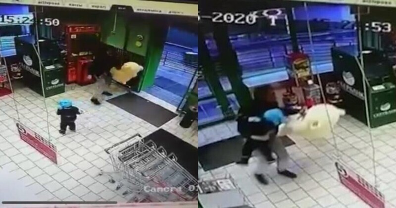 Отец года: в Ростове мужчина разбил автомат и добыл из него игрушку для своего ребенка (6 фото + 1 видео)