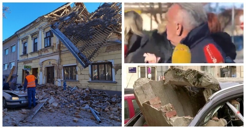 Землетрясение в Хорватии попало в прямой эфир телепрограммы (13 фото + 3 видео)