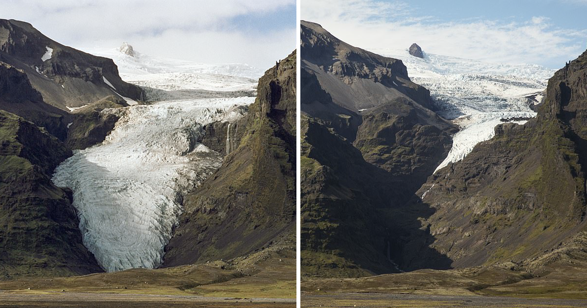 Тревожный звоночек: ледники Исландии в 1989 году и сейчас (8 фото)