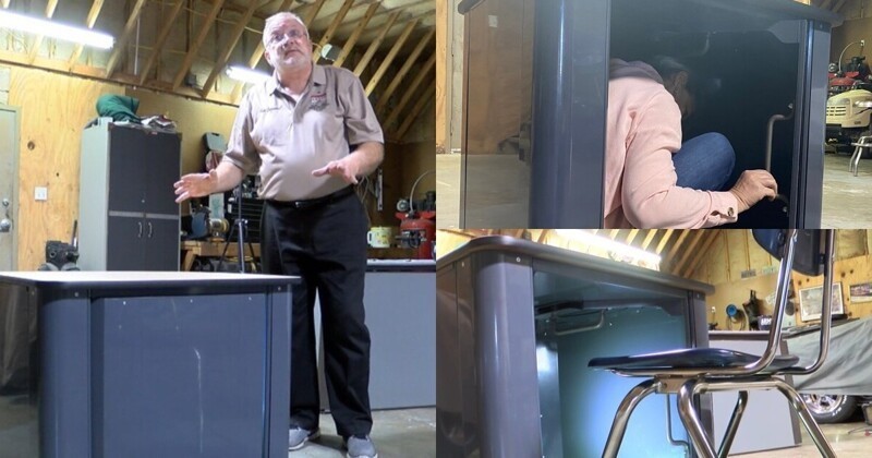 Отец с сыном из штата Миссисипи сконструировали пуленепробиваемую парту для школьников (6 фото)