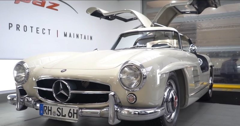 65-летний Mercedes-Benz Gullwing сияет как новый после безупречной полировки (4 фото + 1 видео)