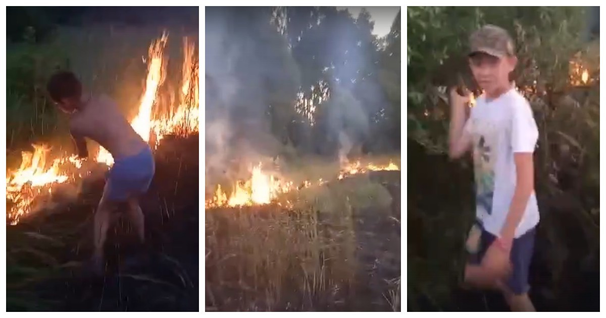 В Тульской области мальчишки три часа тушили пожар и надеялись на подмогу (6 фото + 2 видео)