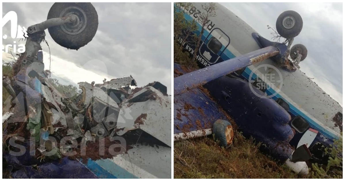 Пассажирский Ан-28 совершил жесткую посадку в Томской области (7 фото)