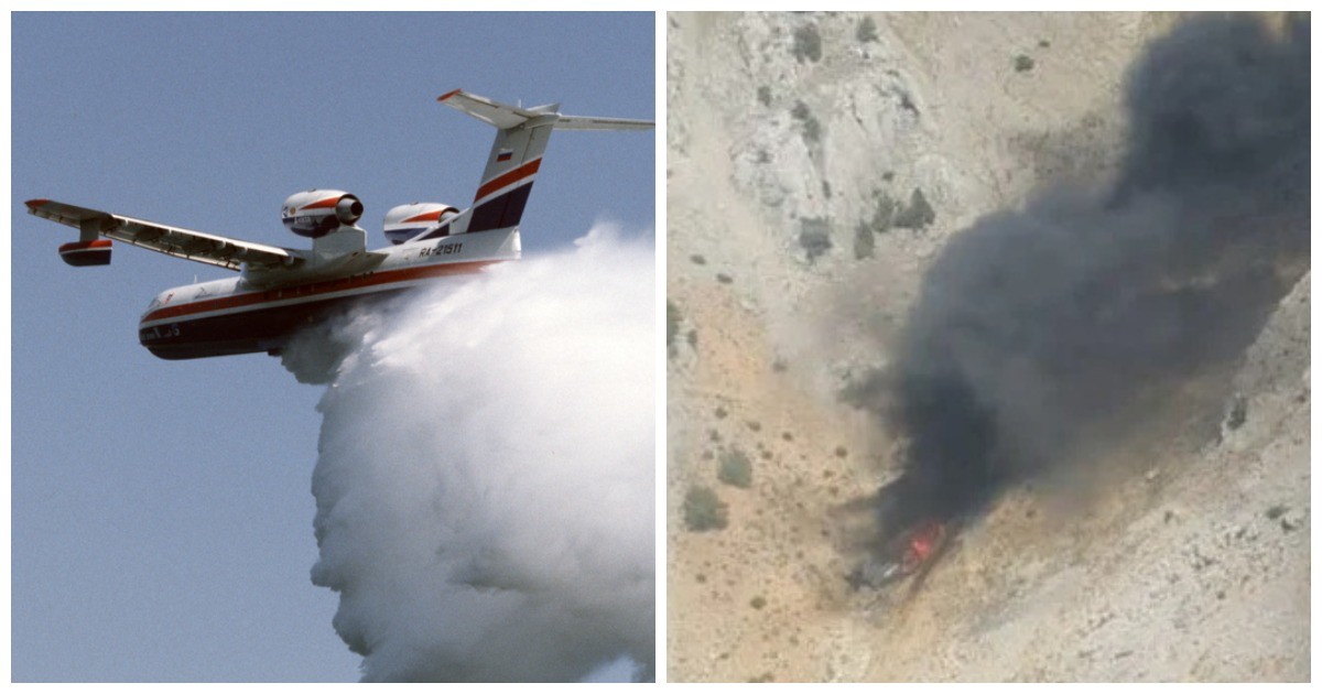 В Турции разбился российский пожарный самолет Бе-200 (2 фото + 3 видео)