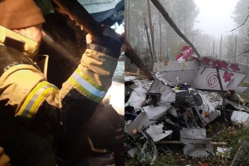 В Иркутской области при повторном заходе на посадку разбился пассажирский самолет (5 фото + 2 видео)