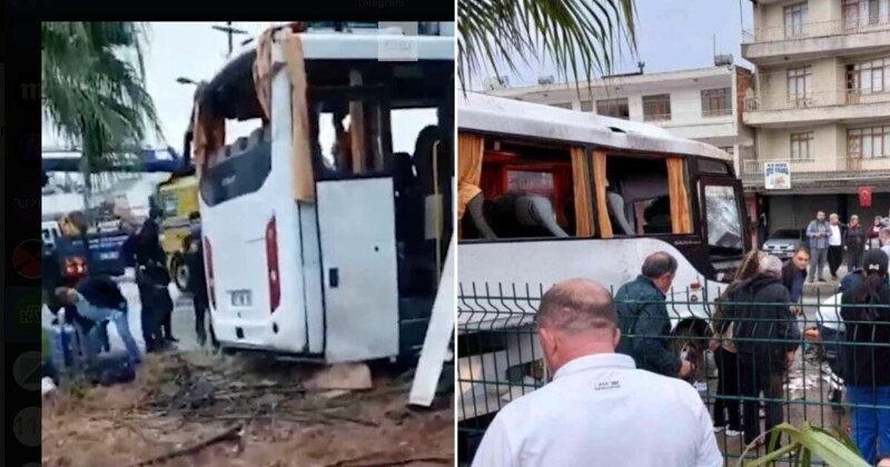 Автобус с туристами перевернулся в Анталии. Пострадали 9 российских туристов (5 фото + 2 видео)