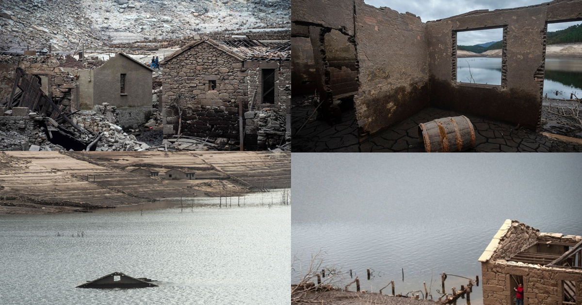 Восставшая со дна: утонувшая деревня вновь показывается людям (9 фото)