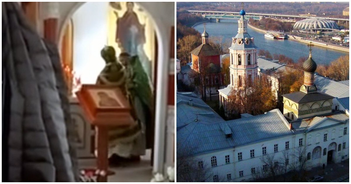 Епископ московского монастыря ударил по лбу священника во время литургии (2 фото + 1 видео)