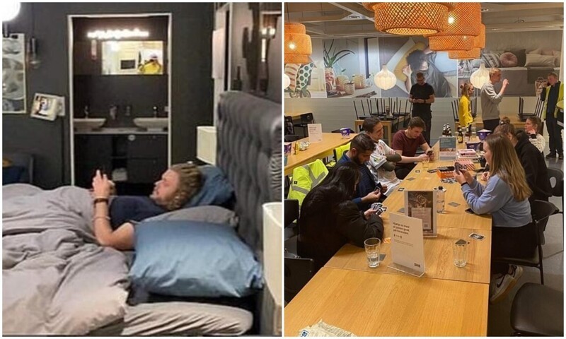Жители Дании переночевали в магазине IKEA из-за непогоды (7 фото)