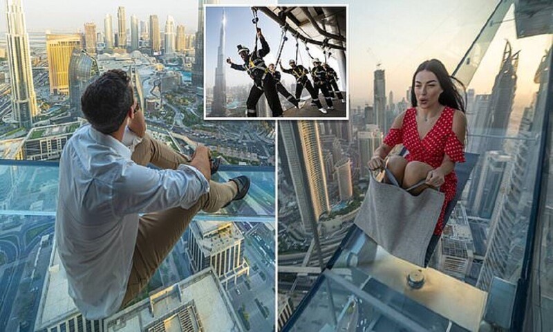 Теперь в Дубае можно съехать по стеклянной горке с небоскреба (8 фото + 1 видео)
