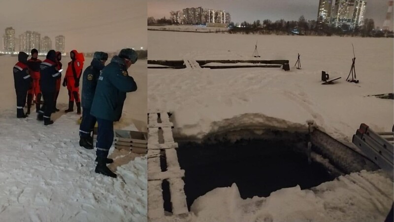 Семилетний мальчик провалился под лёд на Неве (3 фото)