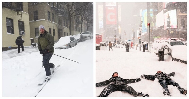 Нью-Йорк завалило снегом (4 фото + 4 видео)