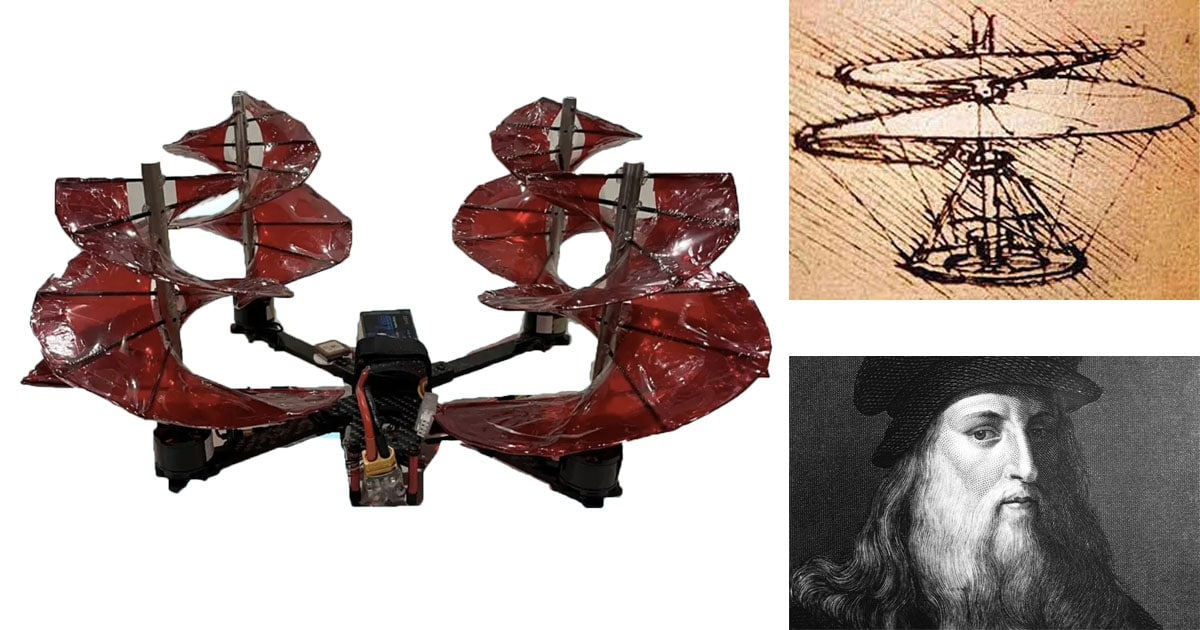 Взлетит ли дрон, сделанный по чертежам Леонардо да Винчи? Легко (5 фото + 1 видео)