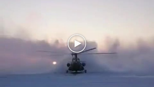 Как выглядит взлет самолета в холодной Якутии