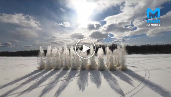 Как взрывают лед на Ладоге эпичные кадры